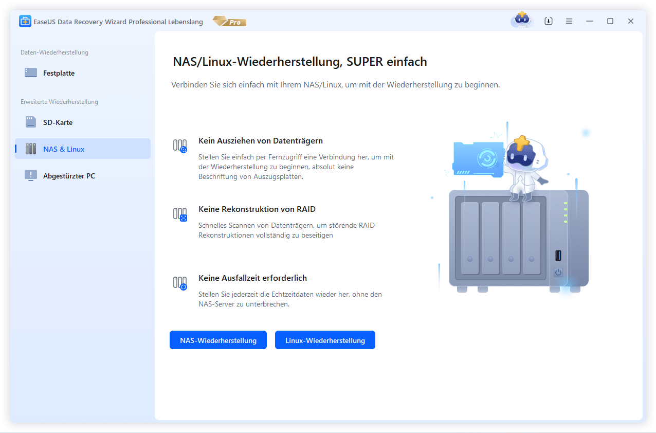 Wählen Sie Linux-Wiederherstellung