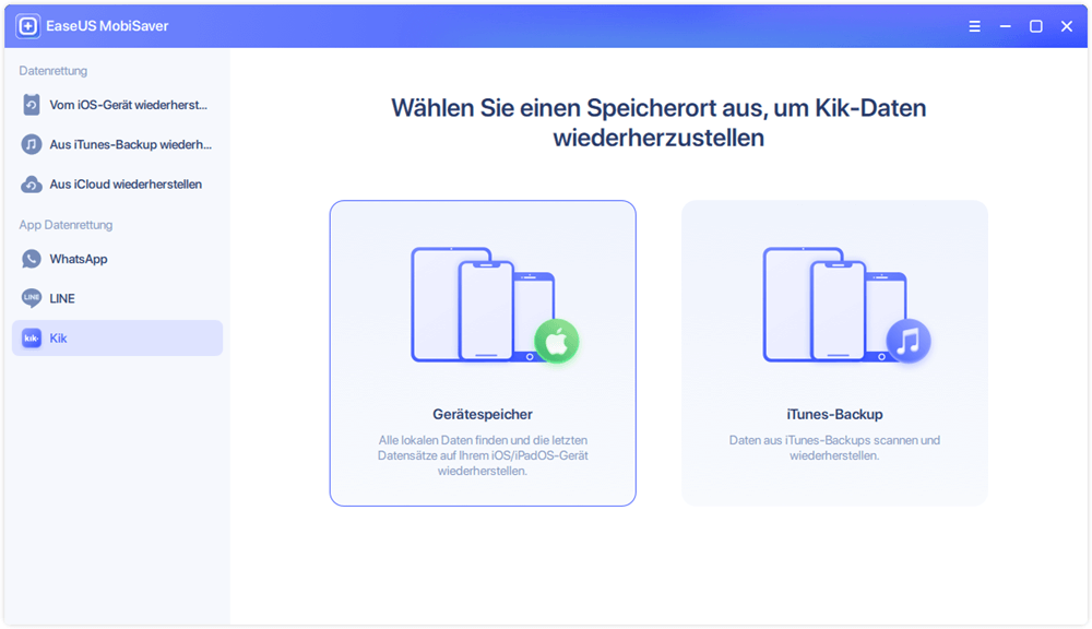 Wählen Sie Gerätespeicher