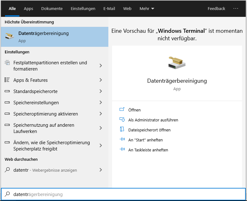 Speicherplatz für Windows 11 freigeben